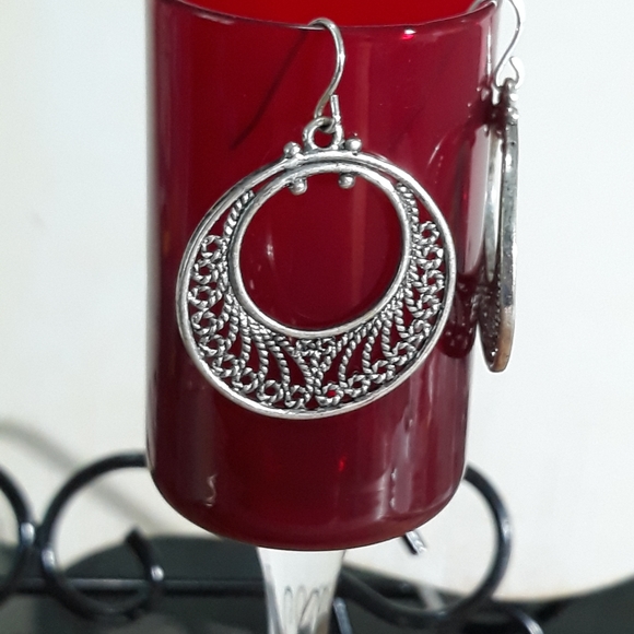 ❤ 3X 16 VINTAGE SILVER BEAUTIFUL EARRINGS - Picture 4 of 4